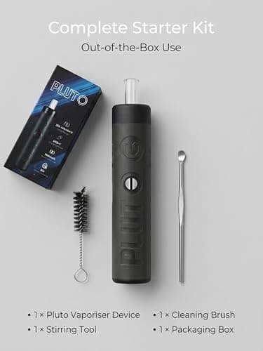Pluto Dry Herb Vaporiser, Portable Pen-Style Herbal Vaporiser with 3 Precise Temperature Settings, 1100mAh Rechargeable Battery, Premium Leather Design for Daily Use & Travel — view 3