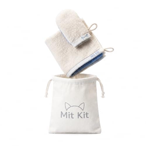 Mit Kit Intimate Hygiene Set - pH & Microbiome Friendly Feminine Care | Reusable V-Mit Cleansing Mitten & Finishing Cloth Drying Towel | 100% Premium Turkish Cotton with Waterproof Travel Pouch — view 5