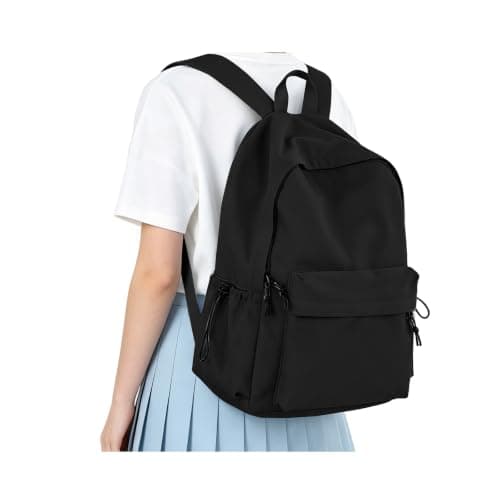 HYC00 School Backpack Womens Secondary Causal Travel High School Bags for Teenage Girls Boys 14 Inch Laptop Backpack Rucksack Bag for Women College Bags Water Resistant Bookbag Work Back Pack,A1-Black