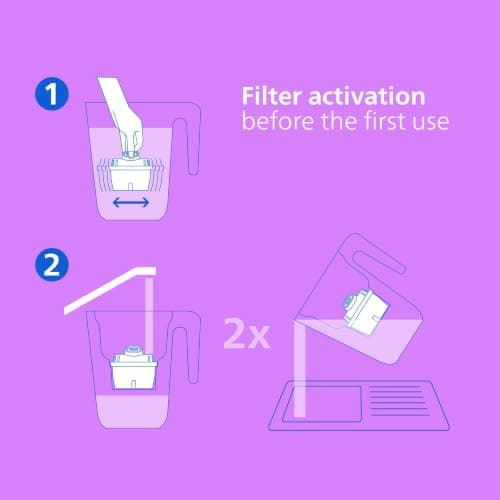 Philips Water XL Filter Jug +3 Taste+ Replacement Filter Cartridges, Fast flow, White, 3.4 litres, Electronic timer — view 4