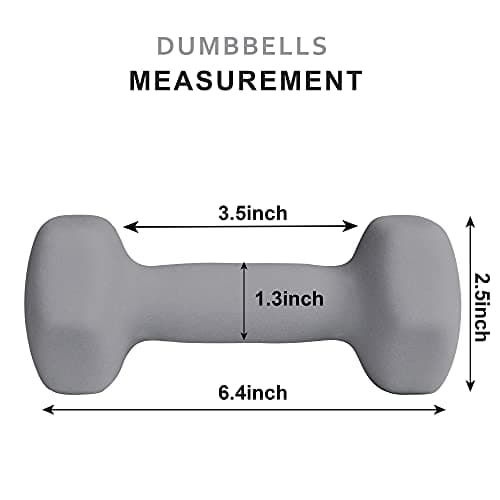 Balelinko Home Gym Equipment Workouts Strength Training Weight Loss Pilates Weights Yoga Sets Free Weights for Women, Men, Seniors and Youth, 3LB Gray, Pair — view 2