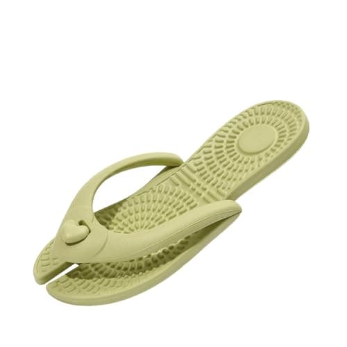 Compact Travel Slippers for Women and Men, Ultra-Lightweight Foldable Indoor Outdoor Slide Sandals with Cushioned Sole, Machine Washable, Non-Slip Design(Green, 8)