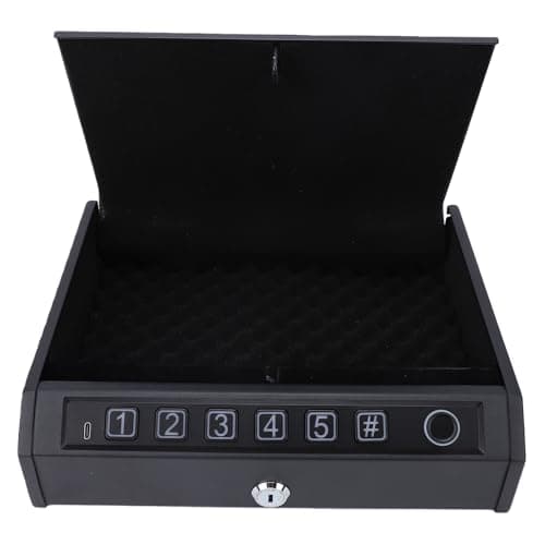 Spacnana Biometric Safe Box Fingerprint Safe Digital Key Security Lock with Anti-Theft Steel Cable LED Light for Handguns Jewelry Passport Cash (K2-1) — view 2