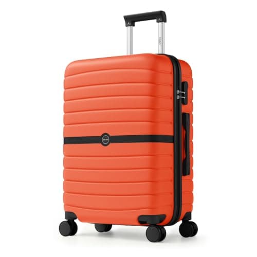 Kono Medium Hard Shell Suitcase, Lightweight ABS+PC Checked Luggage,Orange