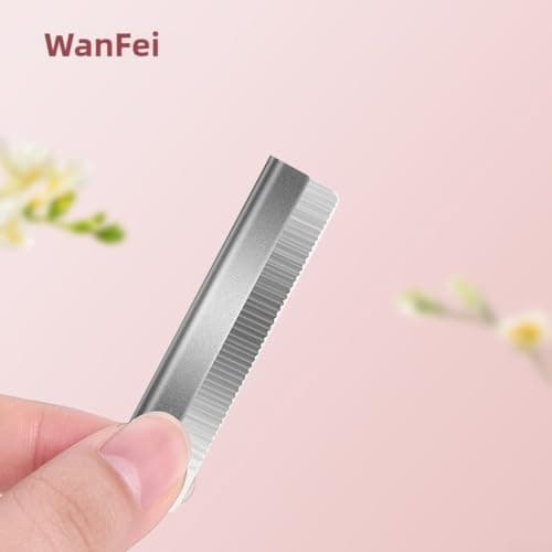 Eyebrow Trimmer 10 Pack Stainless Steel Wavy Shaper for Precise Grooming - Safe Grid Design Face Shaver Tool Silver 14cm — view 2