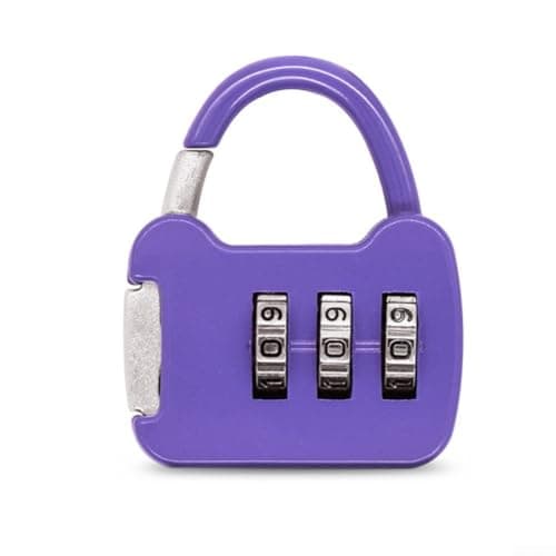 3 Digit Zinc Alloy Padlock Resettable Code Lock(Purple) — view 5