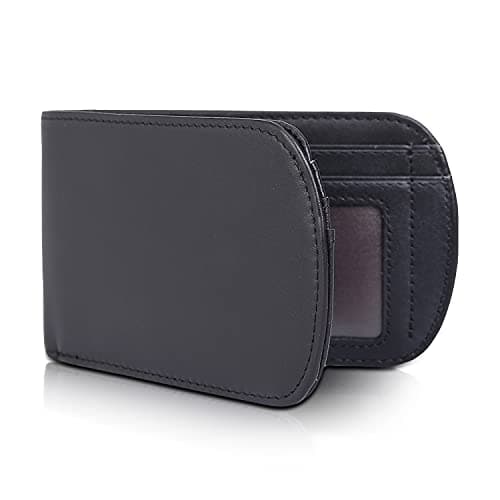 Polare Slim Curve Front Pocket RFID Blocking Italian Genuine Leather Bifold Wallet for Men, Black, S, Casual