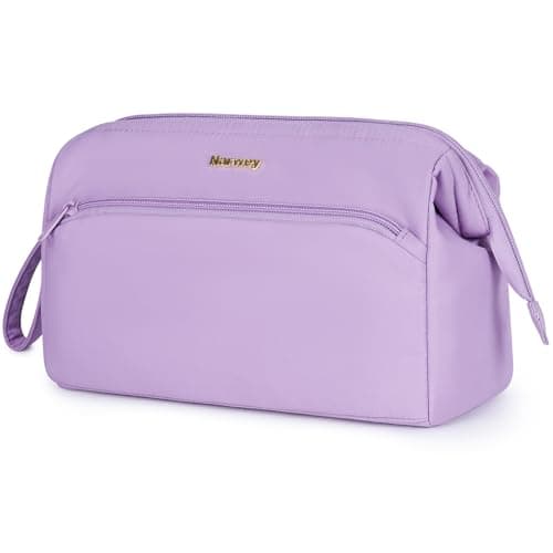 Narwey Large Makeup Bag, Travel Toiletry Bag, Wide-Open Wash Bag for Women