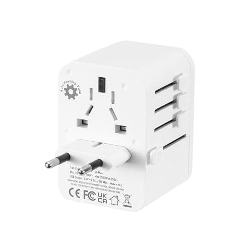HOMILEC Universal Travel Adapter, Worldwide Plug Adapter with 3 USB C and 1 USB A Ports, All-in-One International Travel Charger for EU/USA/UK/Australia/Thailand, Travel Adaptor for Phone and Laptop — view 3