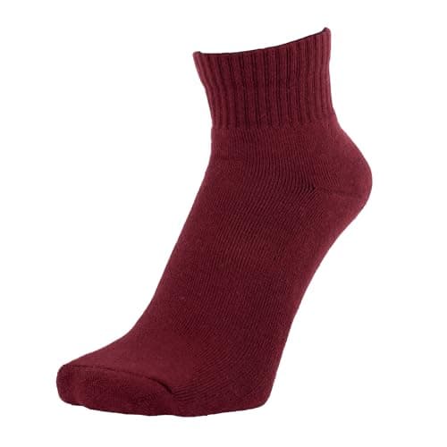 ZAKIRA Combed Cotton Terry Trainer Socks, 6-10 (UK), Burgundy — view 2