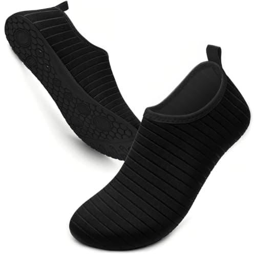 Steppli Water Shoes Beach Swim Aqua Wet Socks Yoga Quick-Dry Breathable Weitsuit Non Slip Lightweight Shoes for Men Women Black EU36/37=UK3/4 — view 2