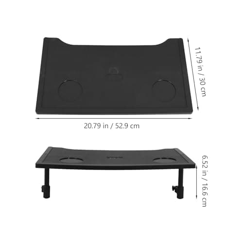 Wheelchair Tray Black ABS Rectangular Lap Desk with Cup Holder — view 2
