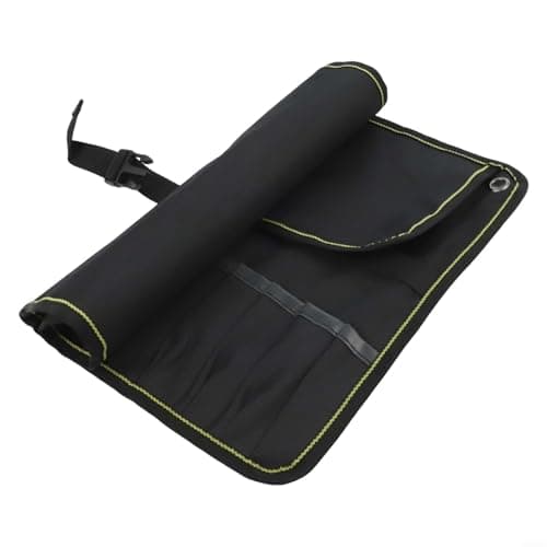 Trayneel Motorcycle Tool Roll Bag Multi Pocket Large Capacity Thickened 600D Oxford Cloth for Mechanics Electricians Plumbers DIY Repair Kits Portable Onboard Luggage(Black) — view 3