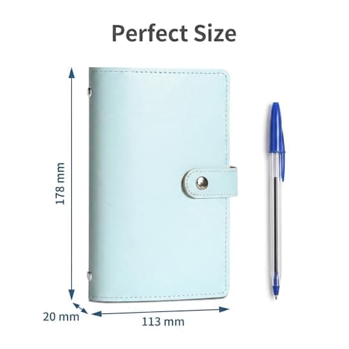 2-Pack Money Saving Wallet, Blue Cash Saving Binder with 50 Sheets, PU Leather Budget Book for Cash, Savings Challenge Book Organizer for Notes, Gifts for Couples Family, 17.8x11.3cm — view 6