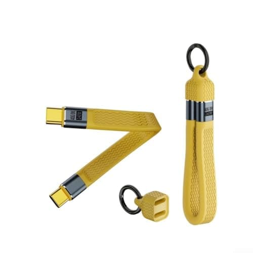 Compact USB C Charging Cable for Travel Portable(Yellow)