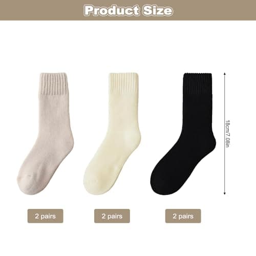 Cjytdkj Thermal Socks, 6 Pairs Soft Hiking Socks, Multicolour — view 2