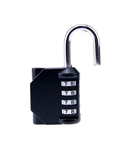 Four Sets of Combination Locks, Travel Fitness Anti-Theft Combination Locks, Combination Locks, Padlocks-Black — view 3