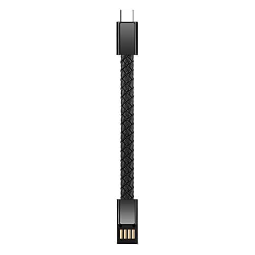 Outstanding® USB Type-C Charging Cable Bracelet Neutural, USB C Phone Charger 2.4A Current, Wristband Design Charger Leather Bracelet Portable Travel Charger, Braided Cord — view 3