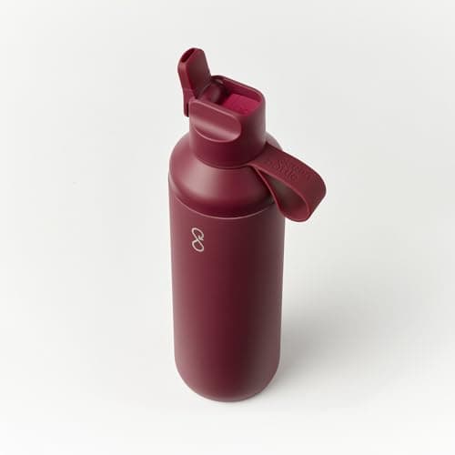 Ocean Bottle P GO 24 oz Water Bottle | Slim Stainless Steel Design with Straw | Leak Proof, Dishwasher Safe and BPA Free | Eco Friendly Bottle (Maroon Dusk) — view 2