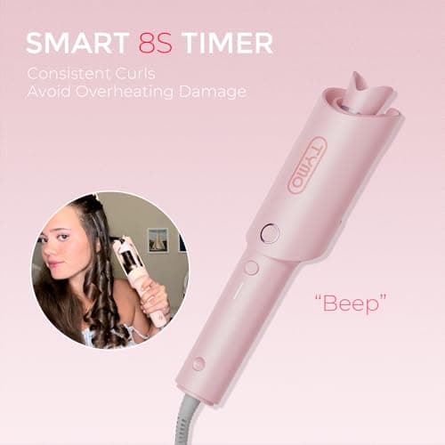 TYMO Hair Curler Automatic Rotating - CURLPRO, Curling Wand, Pink 1 inch — view 6