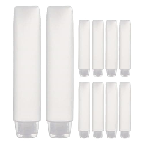 NUOBESTY 10pcs Travel Size Plastic Travel Bottles for Shampoo and Cream