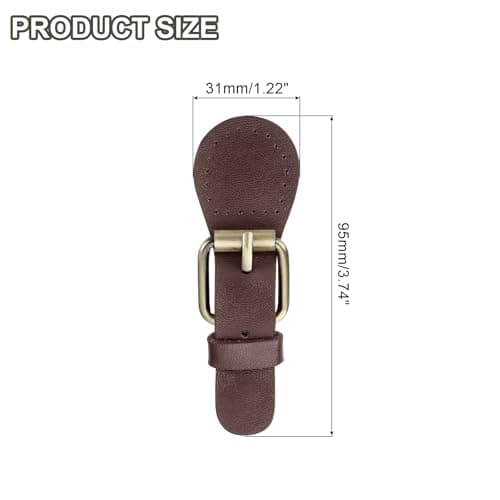 sourcing map 1 Pcs Leather Snap Buckles Snap Button Closure, Magnetic Snaps for Purses and Totes, Sew on Leather Closure Fasteners for Wallet Bags Making Supplies DIY Craft, Brown — view 2