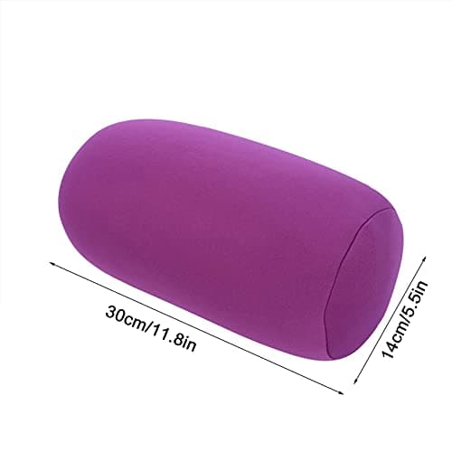 HAOHIZE Microbead Roll Pillow, Comfort Squish Tube Bolster Cushion, Head, Neck Back Support Tube Roll Pillow (Purple) — view 5