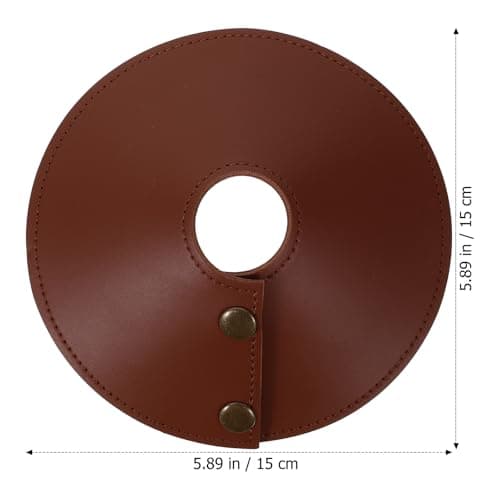 LIGHTAOTAO Portable Pu Lampshade Brown Light Bulb Cover with Easy to Use Design for Outdoor and Indoor Camping, Retro Style Small Lampshade Suitable for Travel and Night Light — view 2