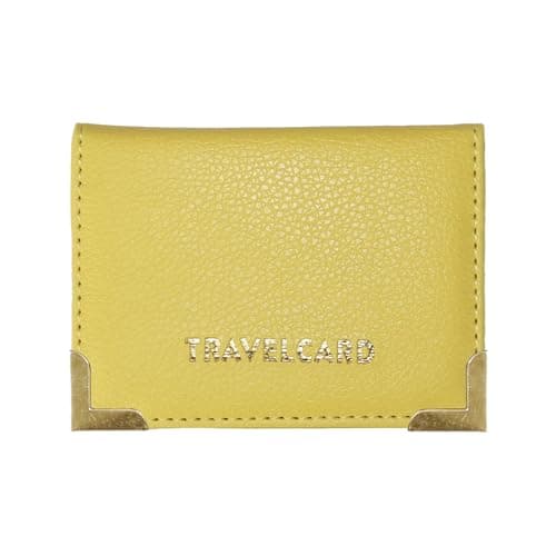 AlezyB - 1x Yellow Bus Pass Holder Travel Card, Credit Card and ID Card Holder for Men and Women Soft Leather, Card Cases & Money Organisers — view 2