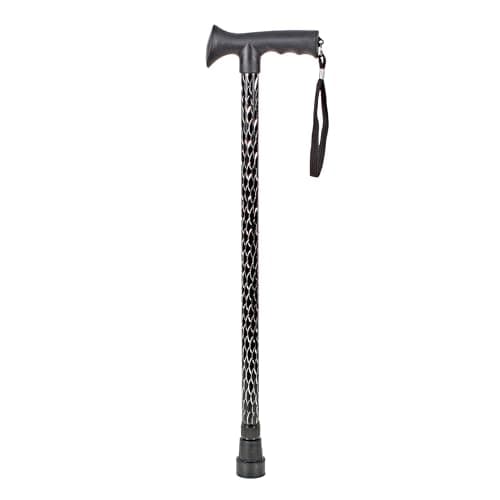 Adjustable Walking Stick Cane with Grip Ergonomic Handle for Men Women (Black Silver) — view 3