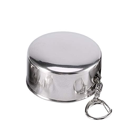Stainless Steel Folding Cup - Camping Mug Collapsible Drink Glass Tumbler with Lids Keychain for Outdoor Travel Camping Hiking Fishing Mountaineering,Retractable Telescopic Portable (Size : L) — view 3