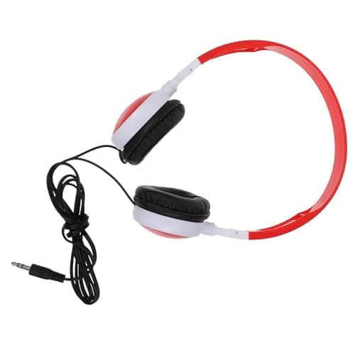 BESPORTBLE Wired Over-Ear Headphones Foldable Stereo Headset Microphone for School and Travel, Comfortable Burgundy Headphones Compatible Phone and Computer