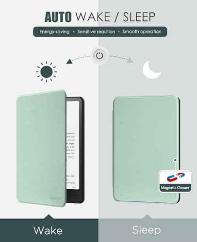 MoKo Case for 7" Kindle Paperwhite 12th Gen&Colorsoft 2024, Agave Green — view 5