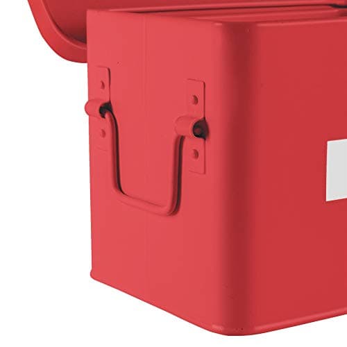 Harbour Housewares Vintage Metal First Aid Box - 23cm - Red - Compact Medical Storage Tin with Removable Tray & Handles - Steel Emergency Medicine Storage Plasters, Pills & Essentials — view 5