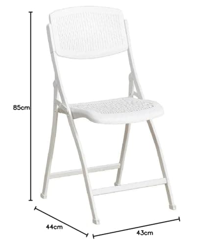 Folding Garden Chairs Plastic Folding Chair Indoor Outdoor Use Rattan Effect Foldable Chairs Seats for Alfresco Dining Patio Terrace Conservatory Balcony Decking Camping Caravan Lightweight (1, White) — view 3