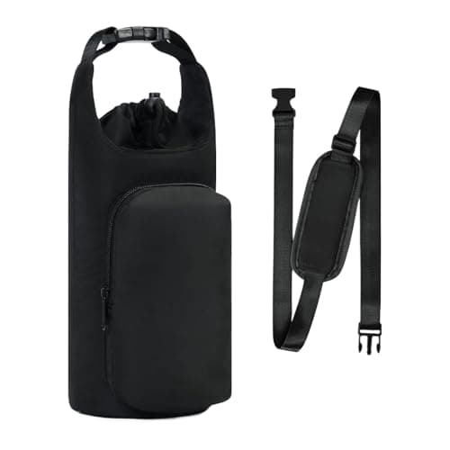 Water Bottle Holder with Strap Insulated Drawstring Carrier with Pocket — view 6