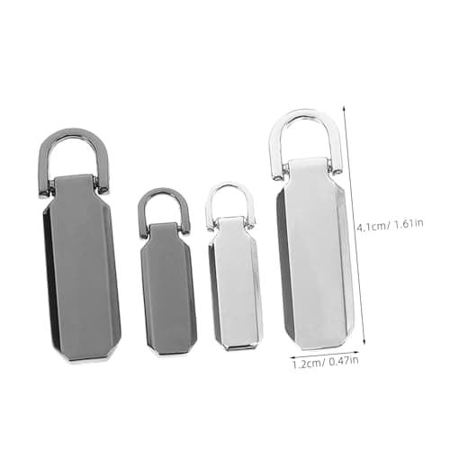 HOODANCOS 12 Pcs Aluminum Alloy Zipper Pullers Repair Pull Tabs Kit for Size 3 and Size 5 Zippers, Practical DIY Accessories for Travel Suitcases Down Coats — view 2