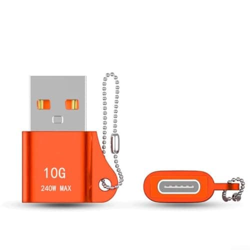 Keychain USB C Adapter for Car Charger Travel(Silver) — view 4