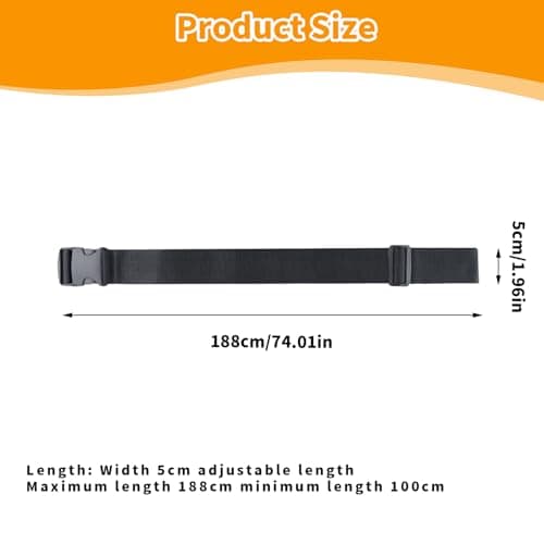 Heavy Duty Luggage Straps for Suitcases Packing Belts Travel Accessories Adjustable Bag Strap 2 Pack (Yellow) — view 3