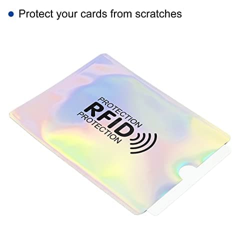 PATIKIL RFID Blocking Passport Sleeves with Pattern, 10 Pack Anti-Theft Identity Protector for NFC Wallet Travel, Laser — view 3