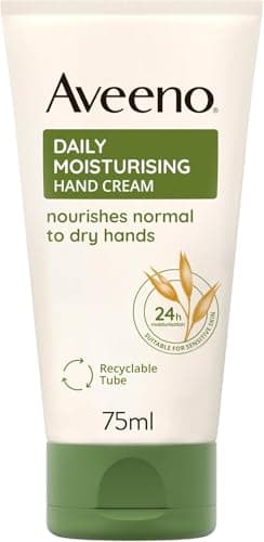 Aveeno Daily Moisturising Hand Cream for Sensitive Skin 75 ml- Nourishing Oat Formula for Deep Hydration and Long-Lasting Protection of Dry, Sensitive Hands
