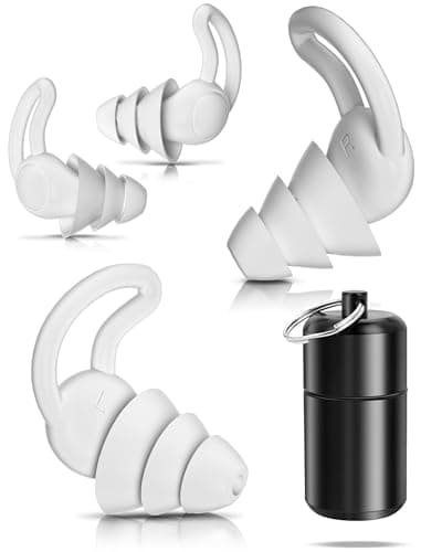 Chlffua Ear Plugs for Sleep-2Pairs, Noise Reduction Ear-Plugs Reusable Soft Silicone Earplugs for Sleeping, Snoring Partner, Travel, Deep Focus, Side Sleepers, Work & Studying Comfortable, Grey