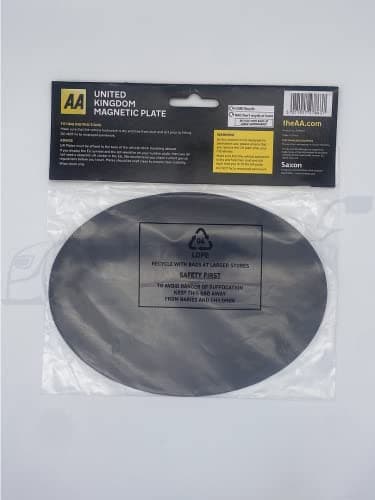 Xtremeauto AA UK Sticker For Cars – New 2021 Legal Regulation For Driving in the EU and France - Black Text White Oval Magnetic Plate — view 4