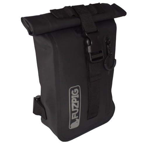Fuzpig Waterproof Thigh Bag & Drop Leg Pouch – IPX6 Roll-Top Dry Bag with Quick-Access Side Pocket for Motorcycling, Horse Riding, Hiking & Dog Walking (Black) — view 2