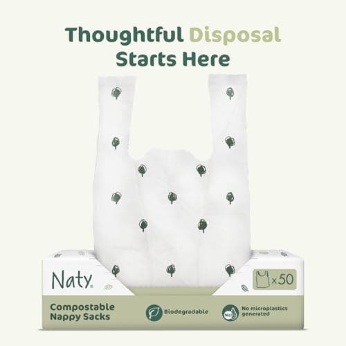 Naty compostable nappy bags with easy tie handles, 50 count — view 2
