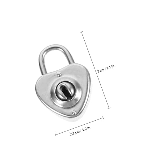 12pcs Heart Shaped Suitcase Padlock with Keys, Iron Silver — view 2