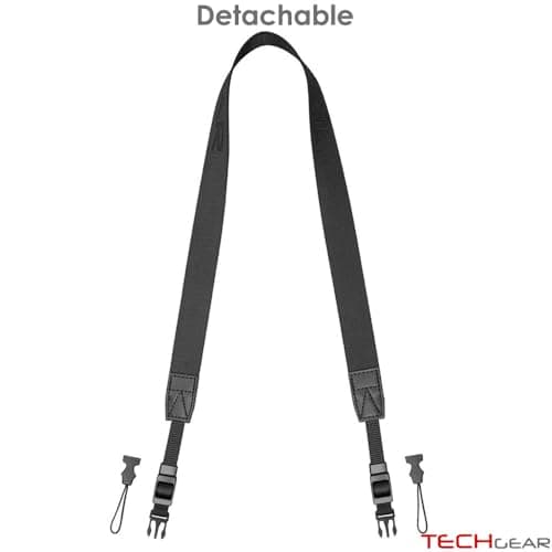 TECHGEAR Adjustable Shoulder Strap, Universal Replacement Neck & Crossbody Carry Strap with Quick-Release Buckles for iPad, Tablet, Camera, Laptop & Messenger Bags, Phone Cases, 130cm, Nylon, Black — view 2