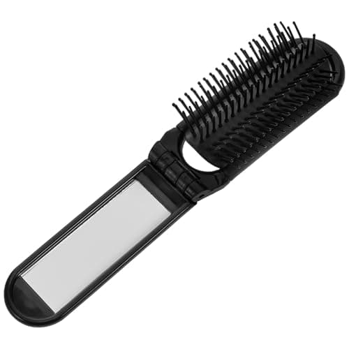 Folding Hair Brush with Mirror Portable Hair Brush Mini with Mirror Compact es for Women Travel for Men Pocket Brush Hair Styling Tools for Any