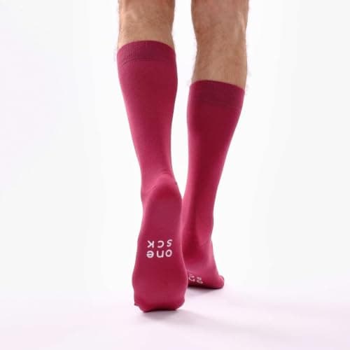 ONESCK Cotton Dress Socks for Women, Burgundy, 4-7 — view 2