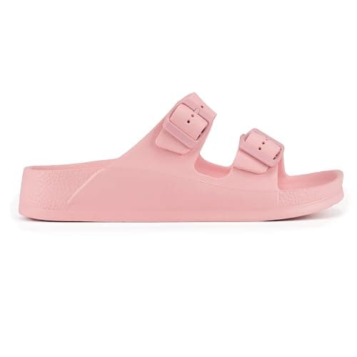 VIVASHOES Women’s Double Buckle EVA Sandals – Lightweight Waterproof Adjustable Slides with Arch Support for Summer, Beach, Pool & Daily Wear – True to Size Good for Wide Fit – Pink 8 — view 6